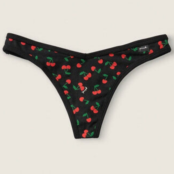 Victoria's Secret PINK Cherry Logo Thong Panty🍒 - Picture 1 of 8